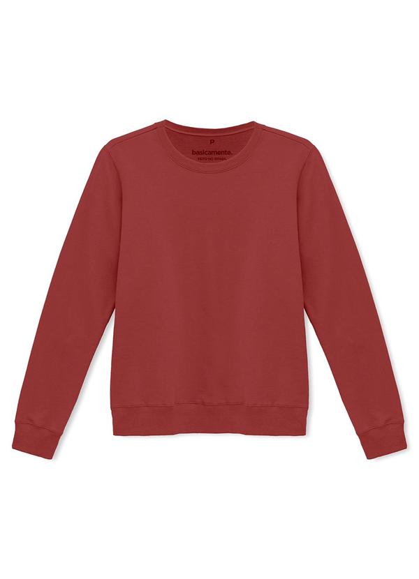 Basicamente - Blusão Moletom Flanelado Feminino Ferrugem