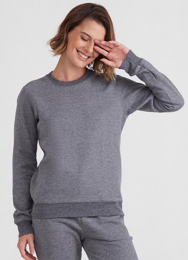 Basicamente - Blusão Moletom Flanelado Feminino