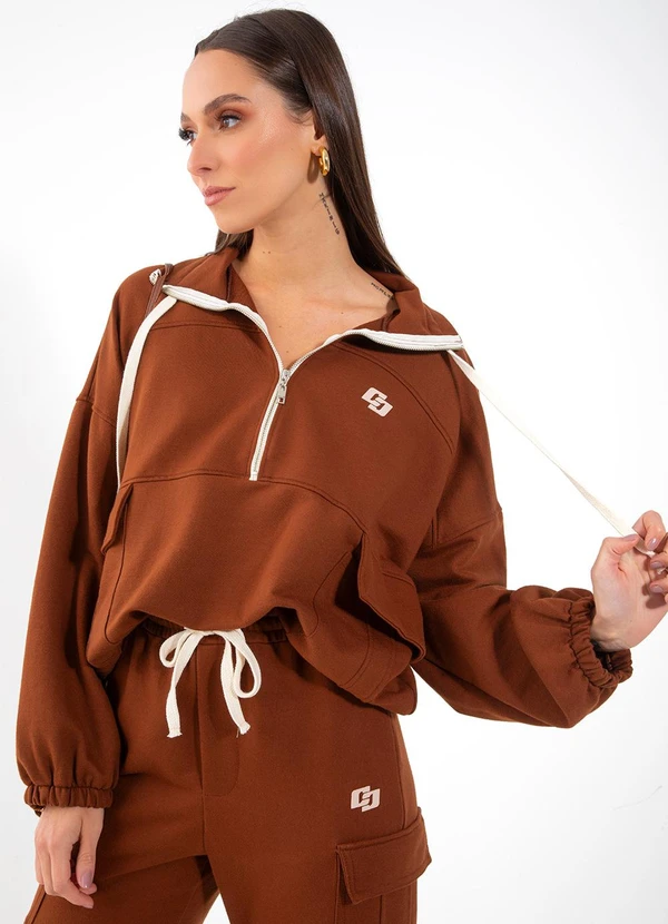 Colcci Blusão Moletom Marrom