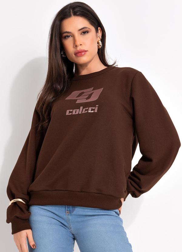 Colcci - Blusão Moletom Marrom