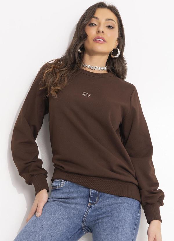 Colcci - Blusão Moletom Marrom