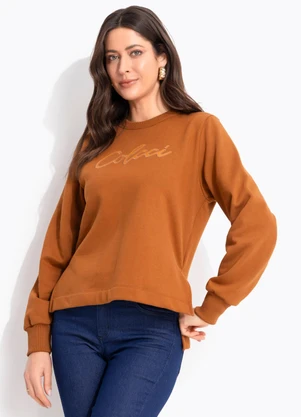 Colcci - Blusão Moletom Marrom - COLCCI