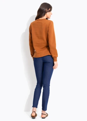 Colcci - Blusão Moletom Marrom - COLCCI