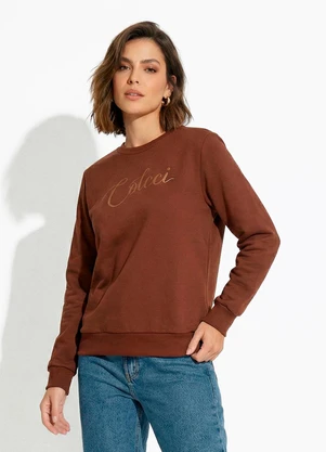 Colcci - Blusão Moletom Marrom - COLCCI