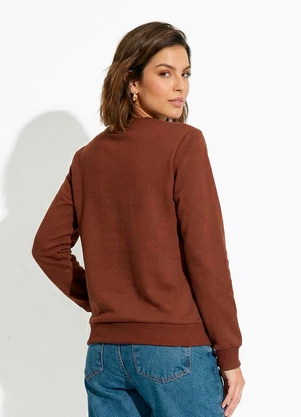 Colcci - Blusão Moletom Marrom - COLCCI