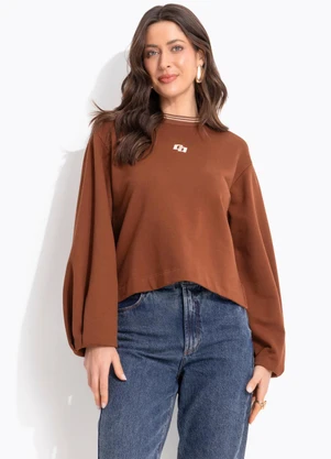 Colcci - Blusão Moletom Marrom - COLCCI