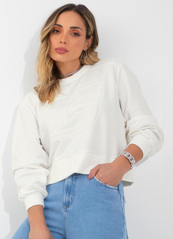 Colcci - Blusão Moletom Off White