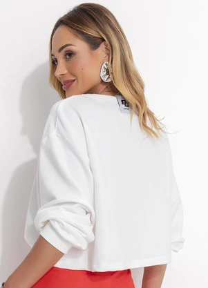 Colcci - Blusão Moletom Off White - COLCCI