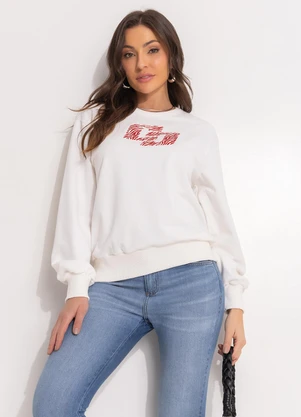 Colcci - Blusão Moletom Off White - COLCCI