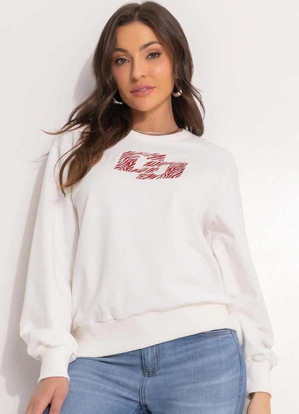 Colcci - Blusão Moletom Off White