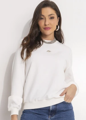 Colcci - Blusão Moletom Off White - COLCCI