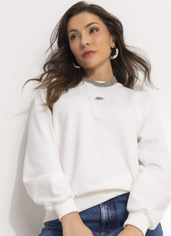 Colcci - Blusão Moletom Off White 6