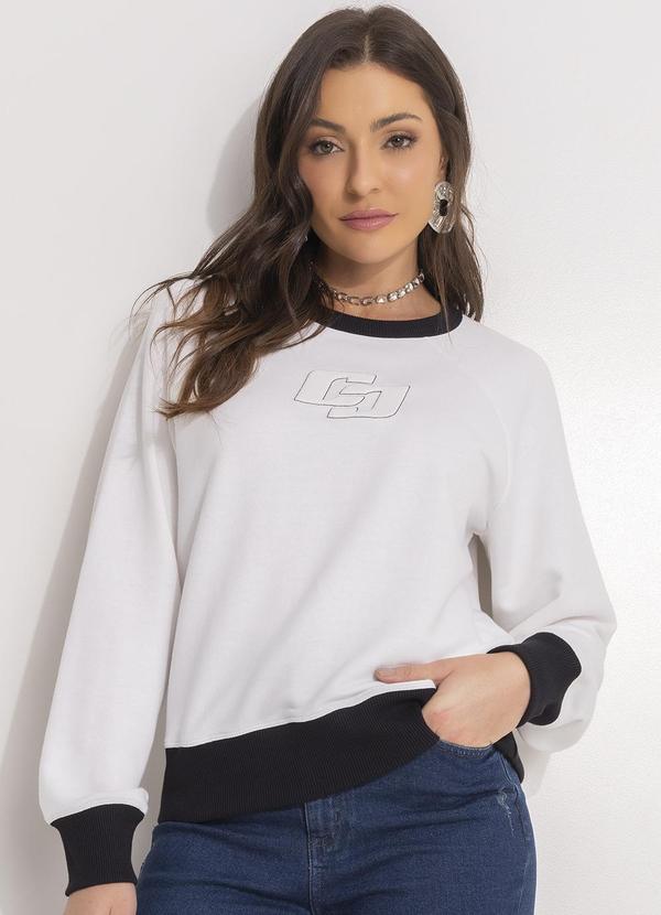 Colcci - Blusão Moletom Off White