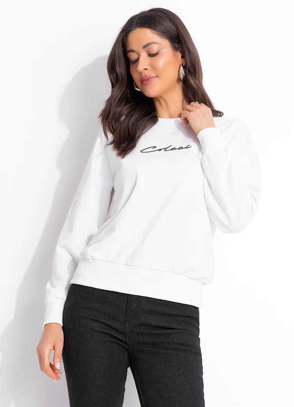 Colcci - Blusão Moletom Off White 3