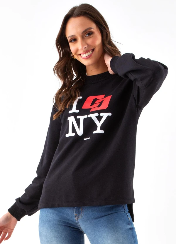 Blusão Moletom Preto Colcci