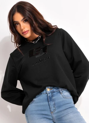 Colcci - Blusão Moletom Preto - COLCCI