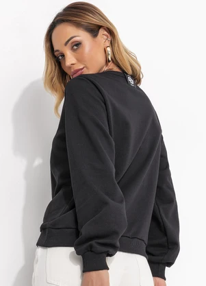 Colcci - Blusão Moletom Preto - COLCCI