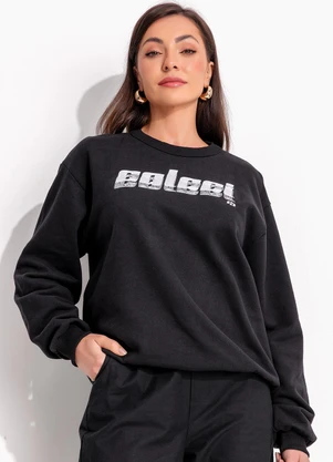 Colcci - Blusão Moletom Preto - COLCCI