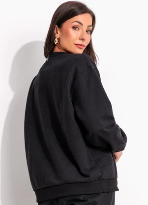 Colcci - Blusão Moletom Preto - COLCCI