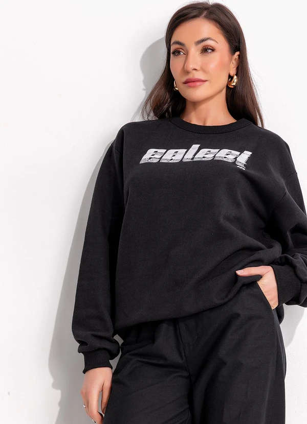 Colcci - Blusão Moletom Preto 4