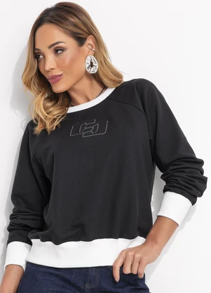 Colcci - Blusão Moletom Preto - COLCCI