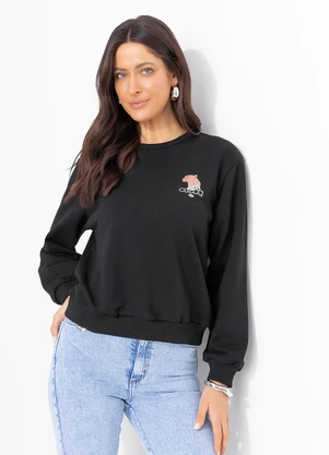 Colcci - Blusão Moletom Preto - COLCCI