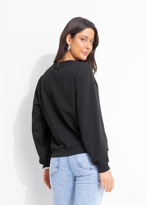 Colcci - Blusão Moletom Preto - COLCCI