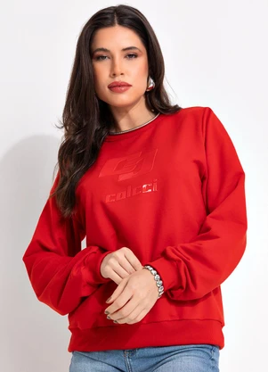 Colcci - Blusão Moletom Vermelho - COLCCI