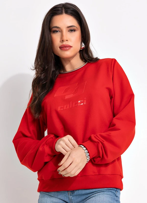 Colcci - Blusão Moletom Vermelho