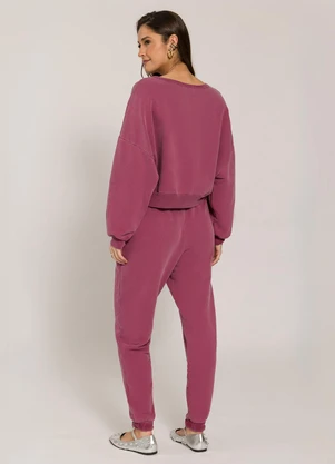 Sofie - Blusão Oversized de Moletom Estonado Roxo - SOFIE