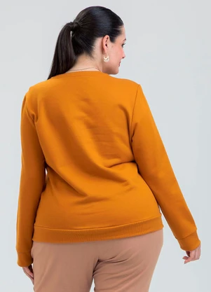 Cativa - Blusão Plus Size em Moletom Amarelo - CATIVA