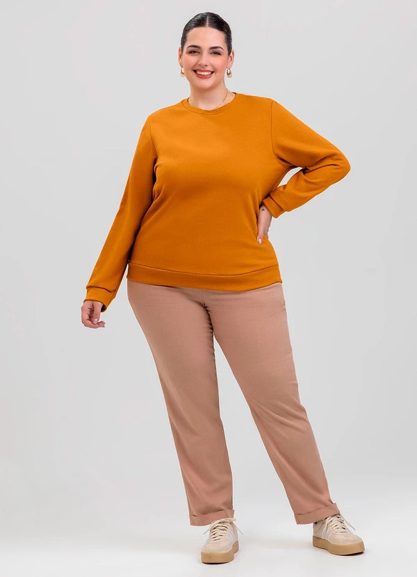 Cativa - Blusão Plus Size em Moletom Amarelo 3