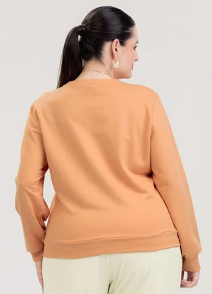 Cativa - Blusão Plus Size em Moletom Laranja - CATIVA