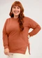 Cativa - Blusão Plus Size em Moletom  Marrom - variação: Marrom