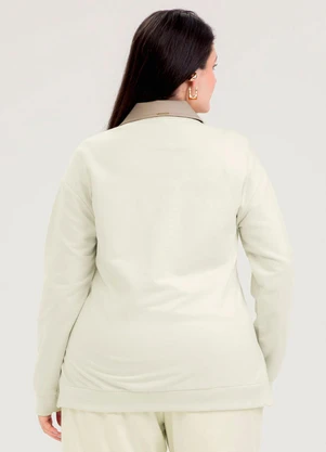Cativa - Blusão Plus Size em Moletom  Off White - CATIVA