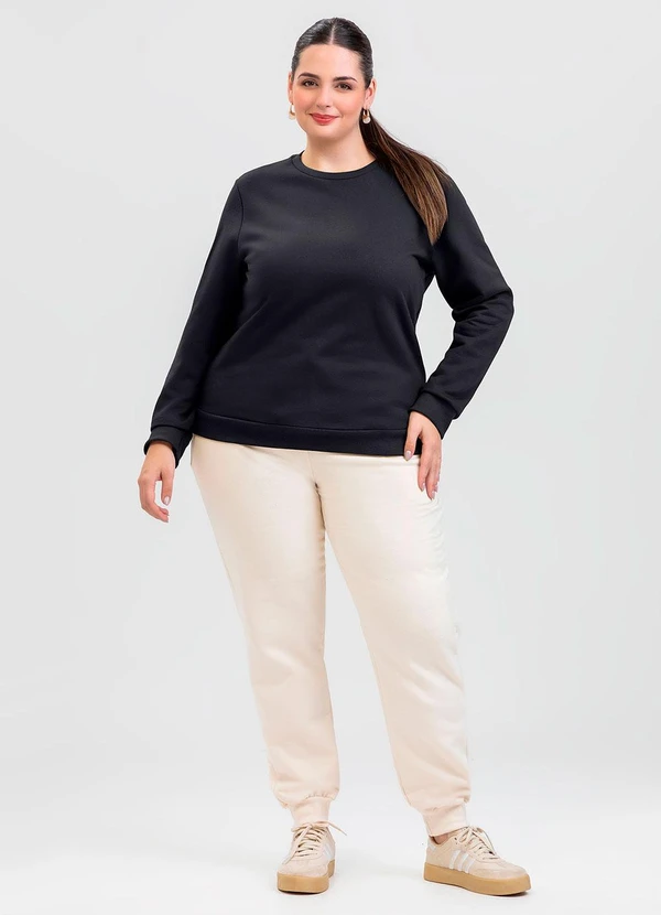 Cativa - Blusão Plus Size em Moletom Preto 3