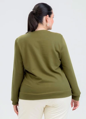 Cativa - Blusão Plus Size em Moletom Verde - CATIVA