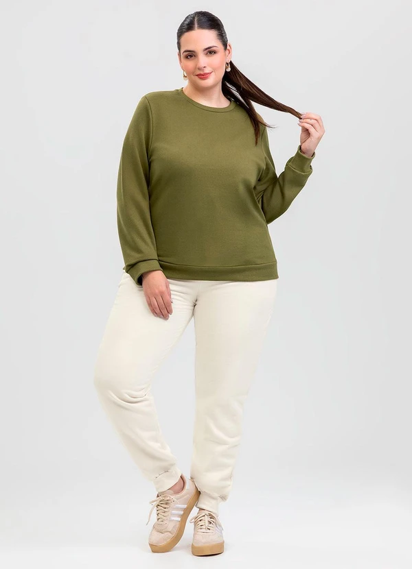 Cativa - Blusão Plus Size em Moletom Verde 3