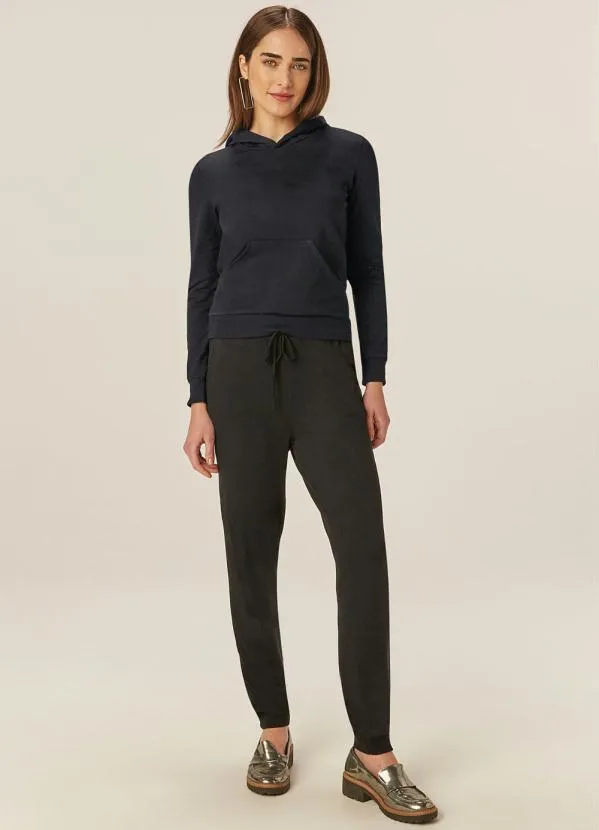 Malwee - Blusão Preto com Capuz em Moletom 2