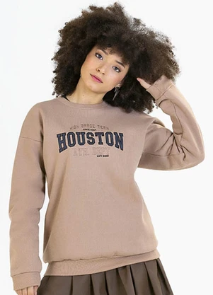 Soft Bonni - Blusão Teen em Moletom Bege - SOFT BONNI