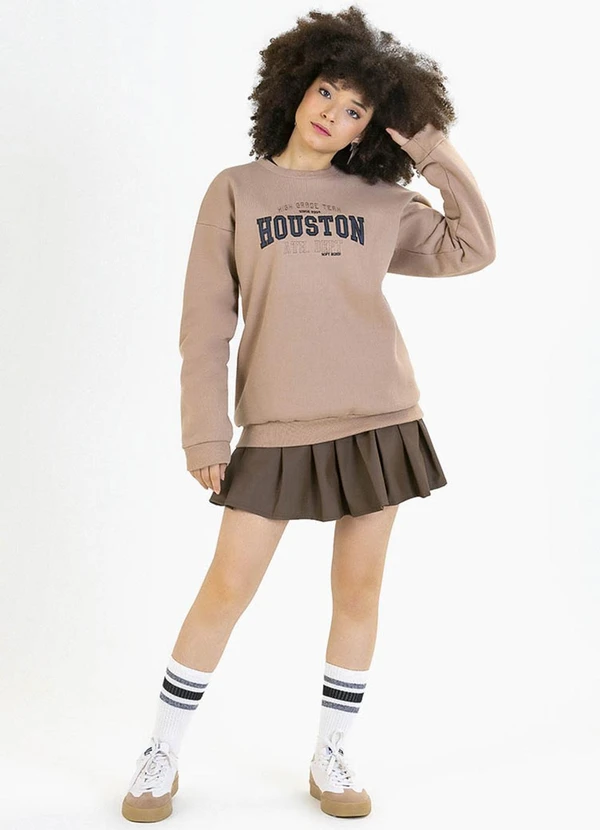 Soft Bonni - Blusão Teen em Moletom Bege 2