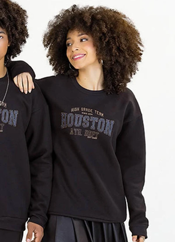 Soft Bonni - Blusão Teen em Moletom Preto