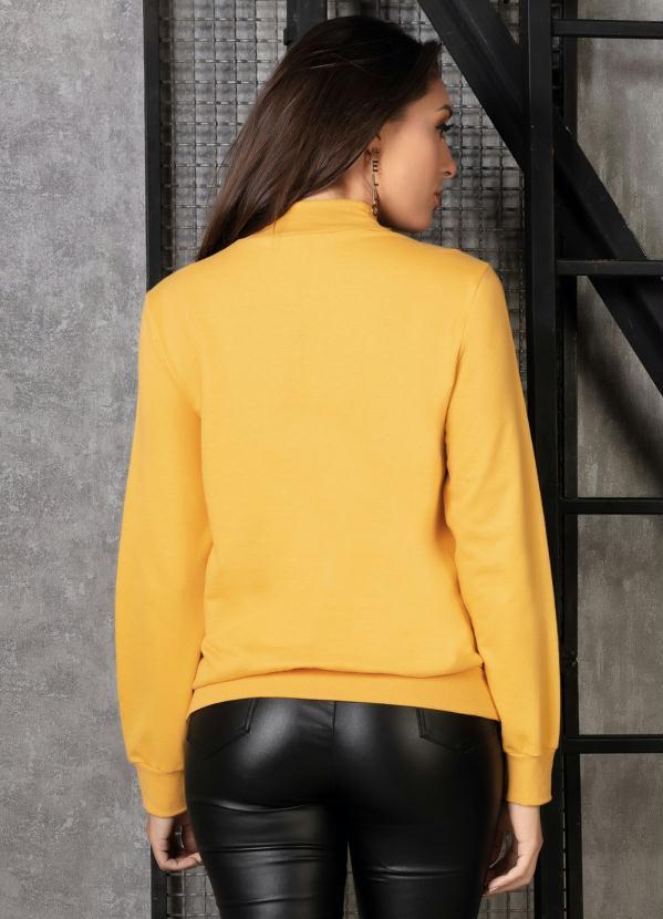 Moda Pop - Casaco Amarelo com Gola Alta 2