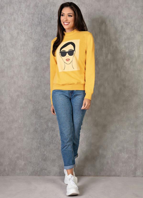 Moda Pop - Casaco Amarelo com Gola Alta 3