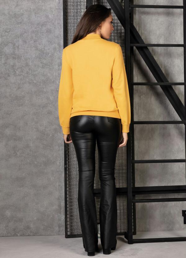 Moda Pop - Casaco Amarelo com Gola Alta 5