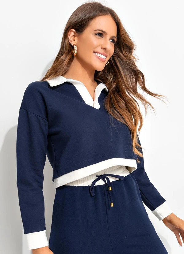 Quintess - Casaco Azul Escuro em Moletom