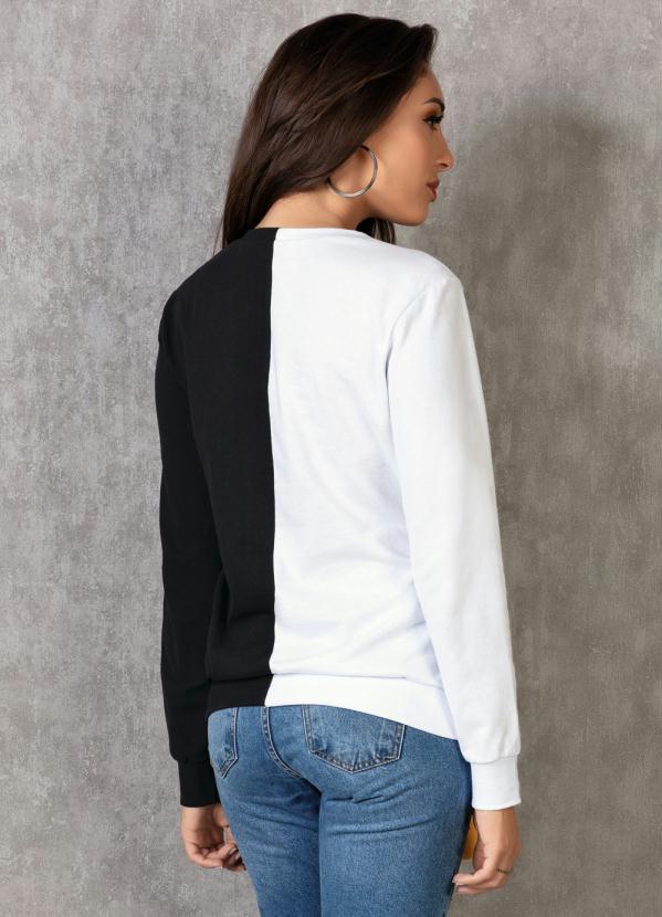 Outlet - Casaco Branco e Preto com Faixa Amarela 2