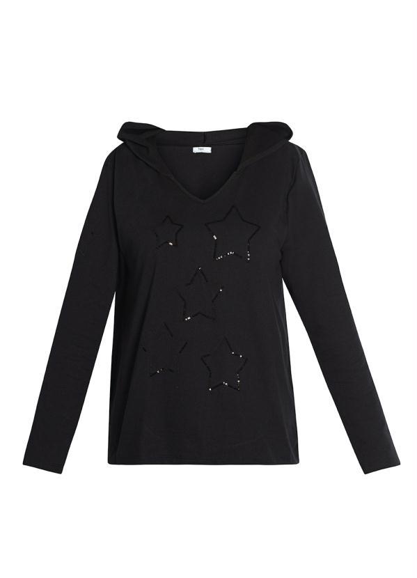 Outlet - Casaco com Capuz Preto 7