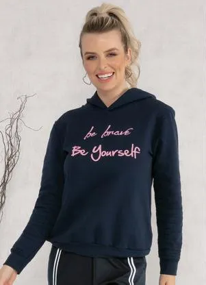 Moda Pop - Casaco com Touca Azul Marinho - MODA POP