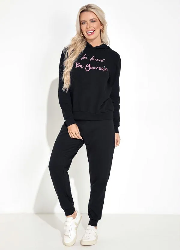 Moda Pop - Casaco com Touca Preta 3